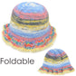 Colorful Striped Knit Bucket Hat Fluffy Trendy Winter Lightweight Foldable Crochet Fisherman Hat for Women