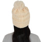 Winter Chunky Knit Slouchy Beanie with Faux Fur Pompom Warm Fleece Solid Color Chunky Baggy Hat for Women