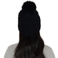 Winter Chunky Knit Slouchy Beanie with Faux Fur Pompom Warm Fleece Solid Color Chunky Baggy Hat for Women