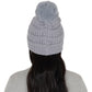 Winter Chunky Knit Slouchy Beanie with Faux Fur Pompom Warm Fleece Solid Color Chunky Baggy Hat for Women