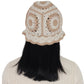 Crochet Bucket Hat Retro Sunburst Pattern Knit Handmade Foldable Floppy Beach Hat