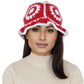 Crochet Bucket Hat Retro Sunburst Pattern Knit Handmade Foldable Floppy Beach Hat