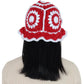 Crochet Bucket Hat Retro Sunburst Pattern Knit Handmade Foldable Floppy Beach Hat