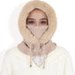 Faux Fur Lined Knit Hooded Scarf with Adjustable Drawstring and Full Coverage for Winter Warmth
