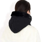 Faux Fur Lined Knit Hooded Scarf with Adjustable Drawstring and Full Coverage for Winter Warmth