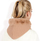 Faux Fur Lined Knit Hooded Scarf with Adjustable Drawstring and Full Coverage for Winter Warmth