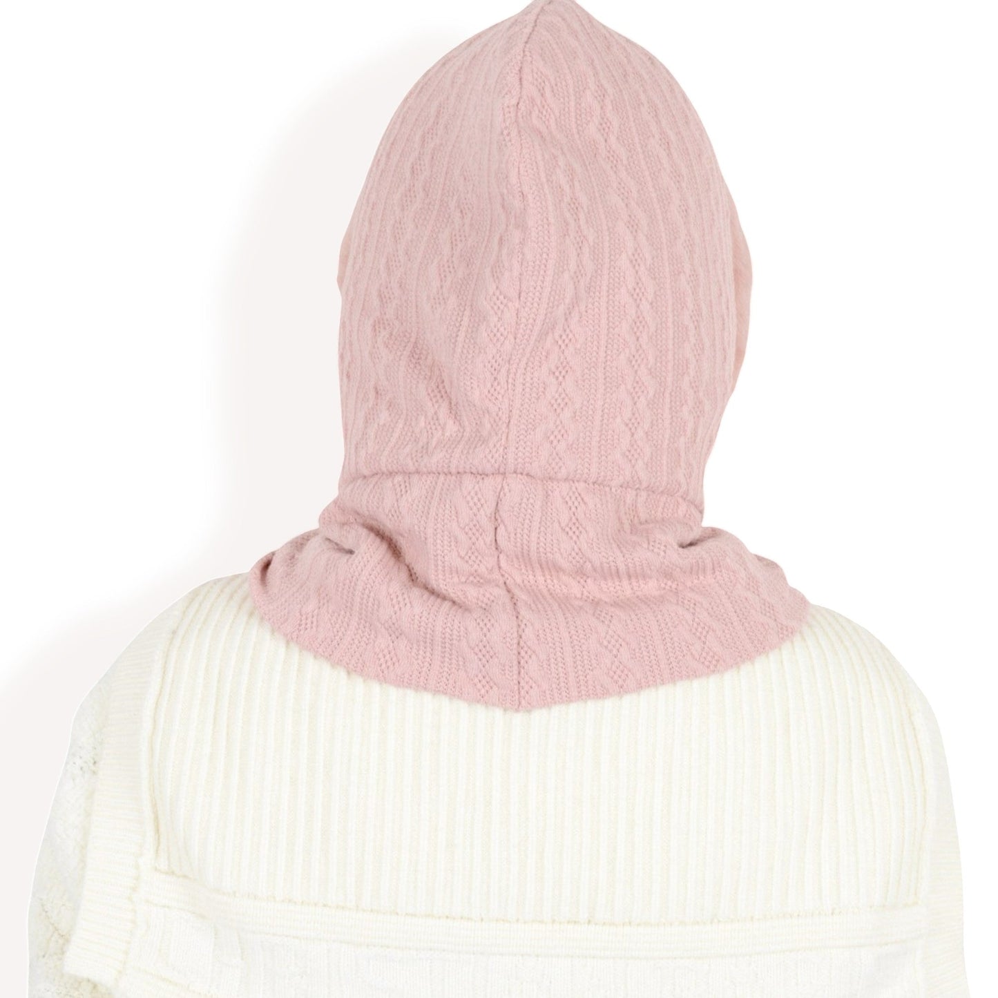 Faux Fur Lined Knit Hooded Scarf with Adjustable Drawstring and Full Coverage for Winter Warmth