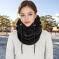 Faux Shearling Hooded Scarf with Adjustable Drawstrings and Extended Neck Coverage