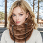 Faux Shearling Hooded Scarf with Adjustable Drawstrings and Extended Neck Coverage