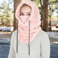Faux Shearling Hooded Scarf with Adjustable Drawstrings and Extended Neck Coverage
