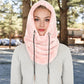 Faux Shearling Hooded Scarf with Adjustable Drawstrings and Extended Neck Coverage