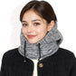 Fleece-Lined Hooded Neck Warmer with Adjustable Drawstrings for Full Coverage and Winter Protection