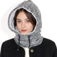 Fleece-Lined Hooded Neck Warmer with Adjustable Drawstrings for Full Coverage and Winter Protection