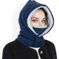 Fleece-Lined Hooded Neck Warmer with Adjustable Drawstrings for Full Coverage and Winter Protection