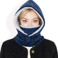 Fleece-Lined Hooded Neck Warmer with Adjustable Drawstrings for Full Coverage and Winter Protection