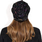 Lace Slouchy Beanie with Floral Pattern and Sparkling Rhinestone Details