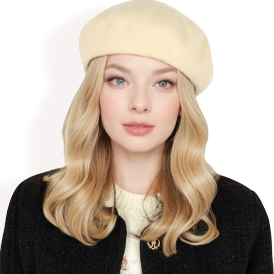 Classic Wool Beret Hat with Adjustable Inner Band and Timeless Parisian Style