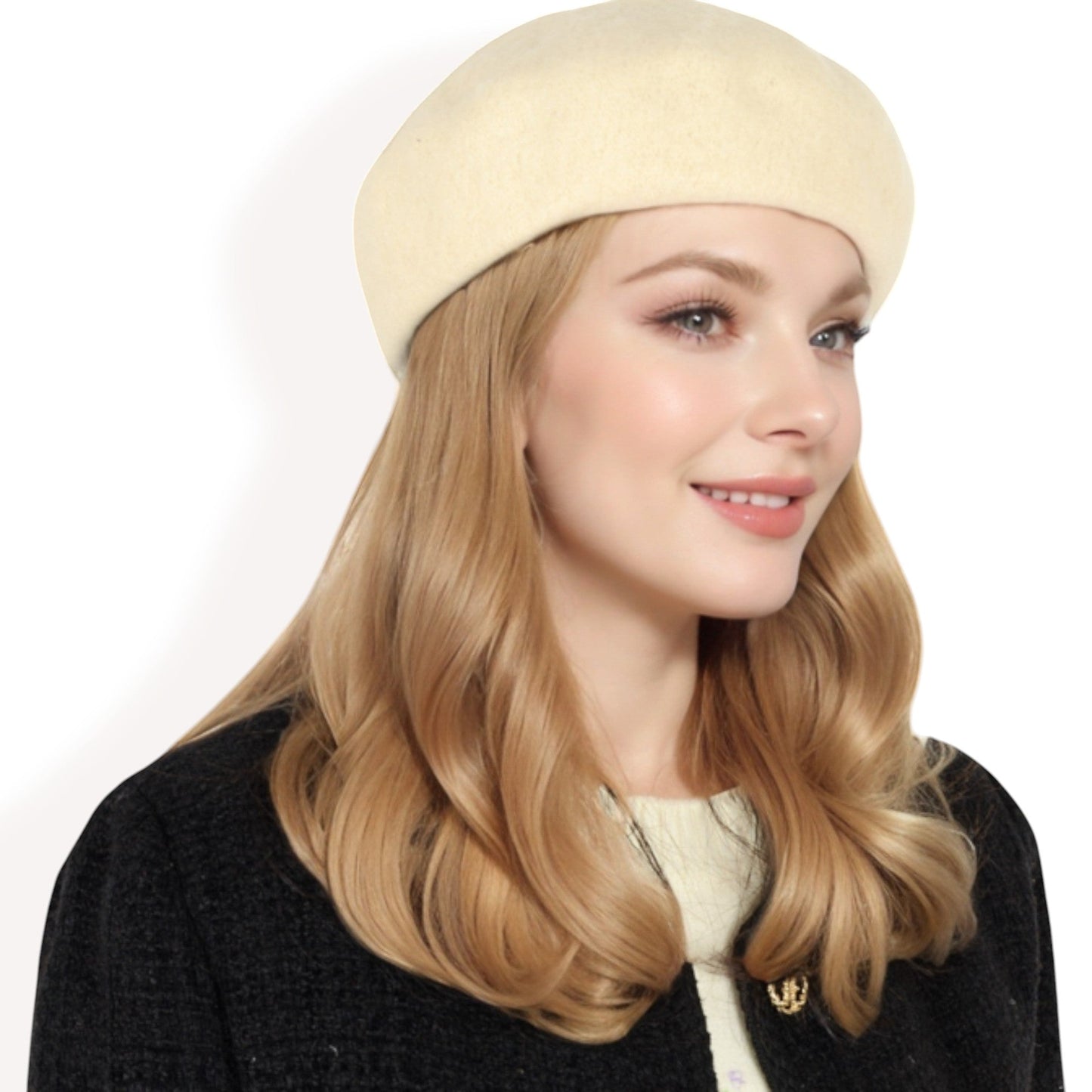 Classic Wool Beret Hat with Adjustable Inner Band and Timeless Parisian Style