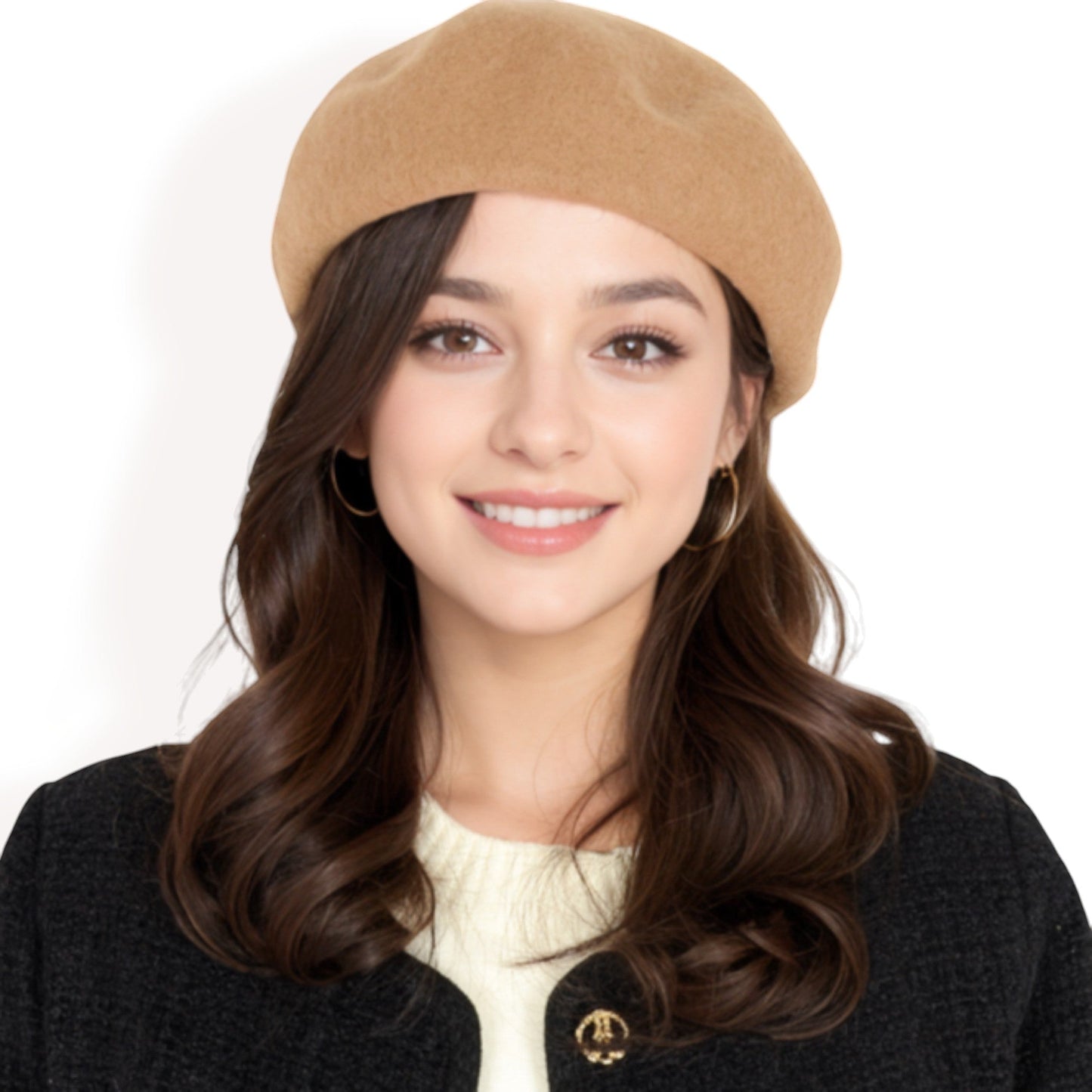 Classic Wool Beret Hat with Adjustable Inner Band and Timeless Parisian Style
