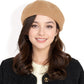 Classic Wool Beret Hat with Adjustable Inner Band and Timeless Parisian Style