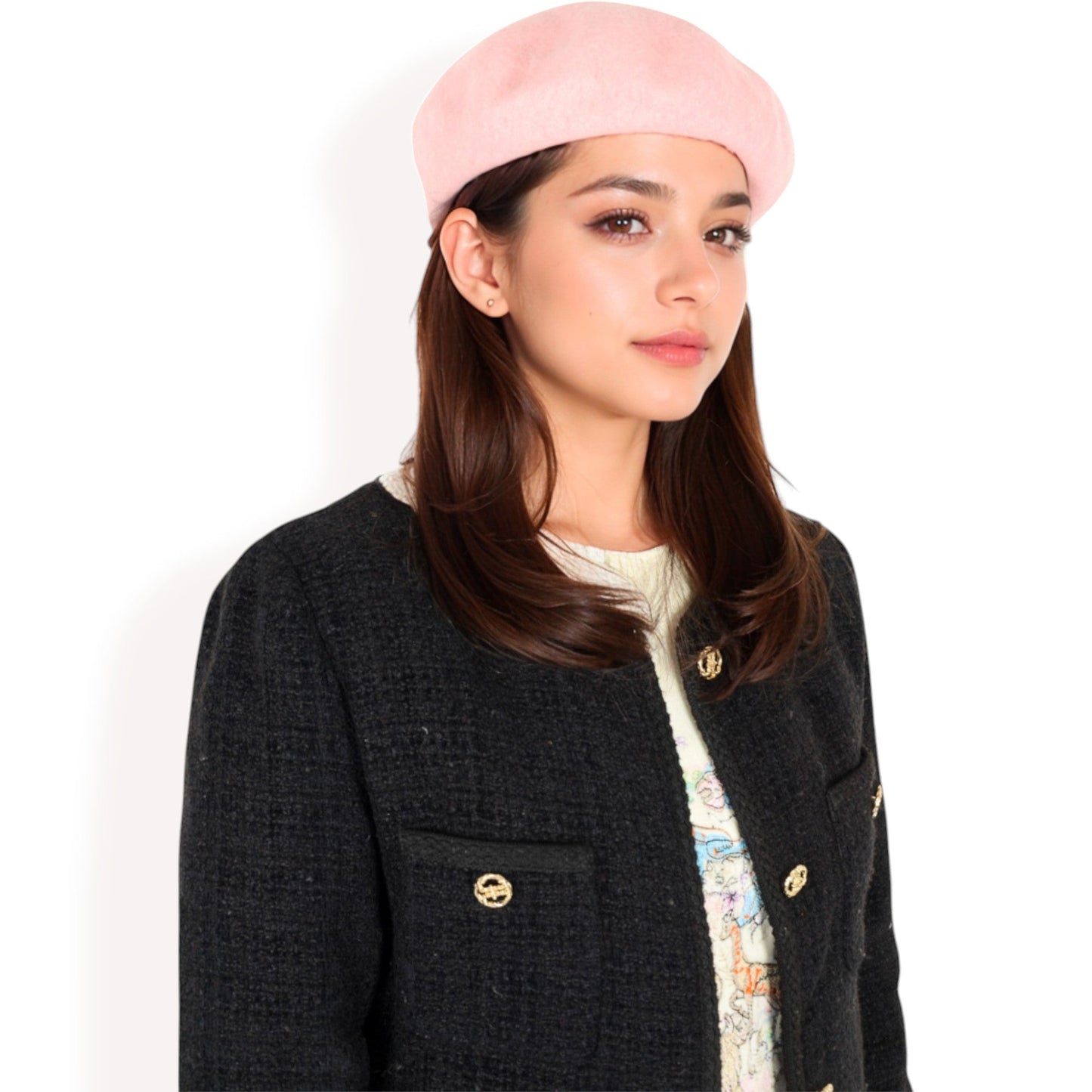 Classic Wool Beret Hat with Adjustable Inner Band and Timeless Parisian Style