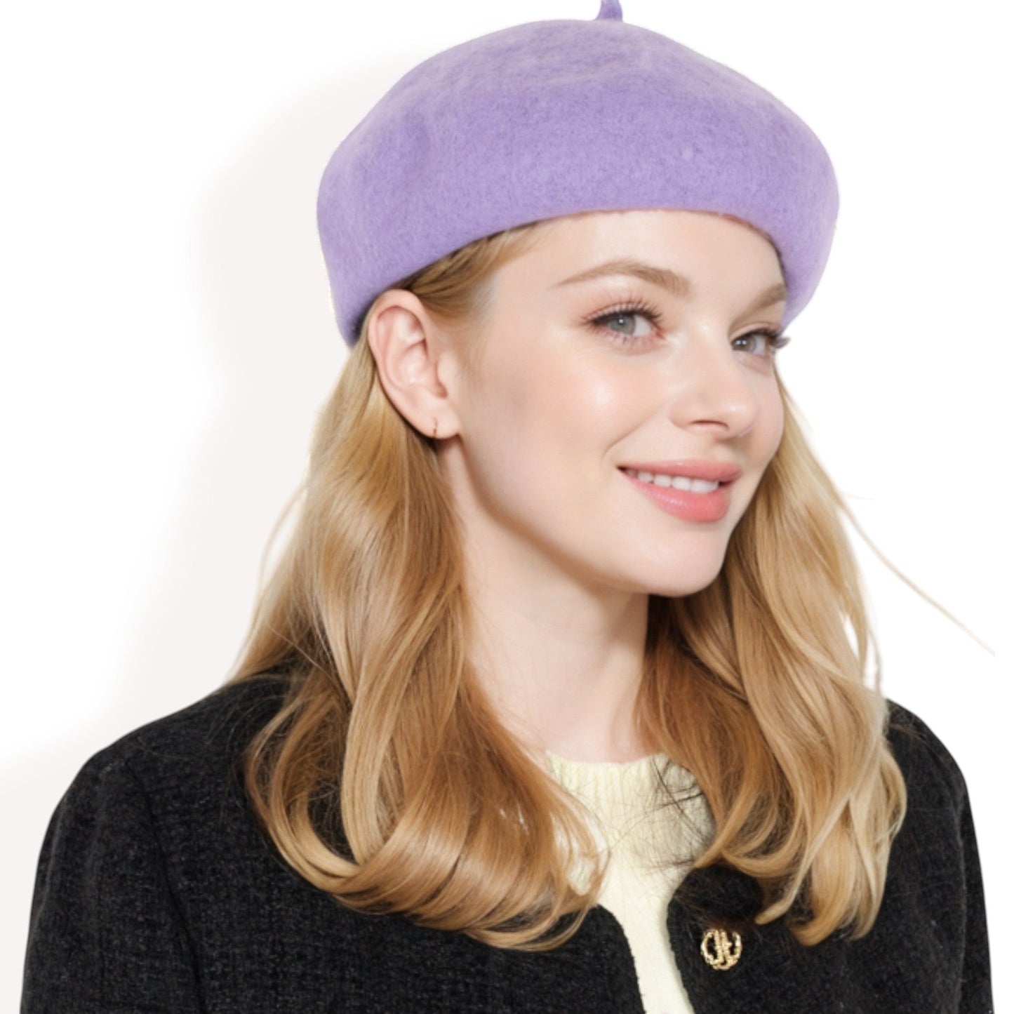 Classic Wool Beret Hat with Adjustable Inner Band and Timeless Parisian Style