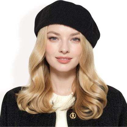 Lightweight Textured Beret with Soft Stretch Fit and Chic Parisian Design
