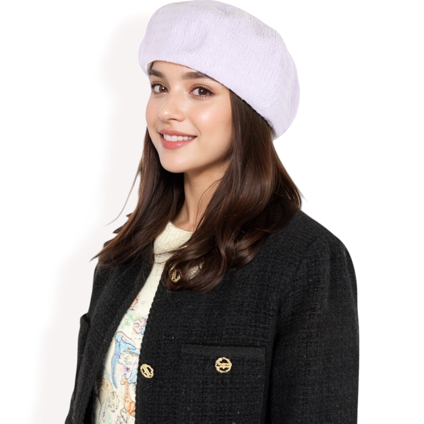 Lightweight Textured Beret with Soft Stretch Fit and Chic Parisian Design