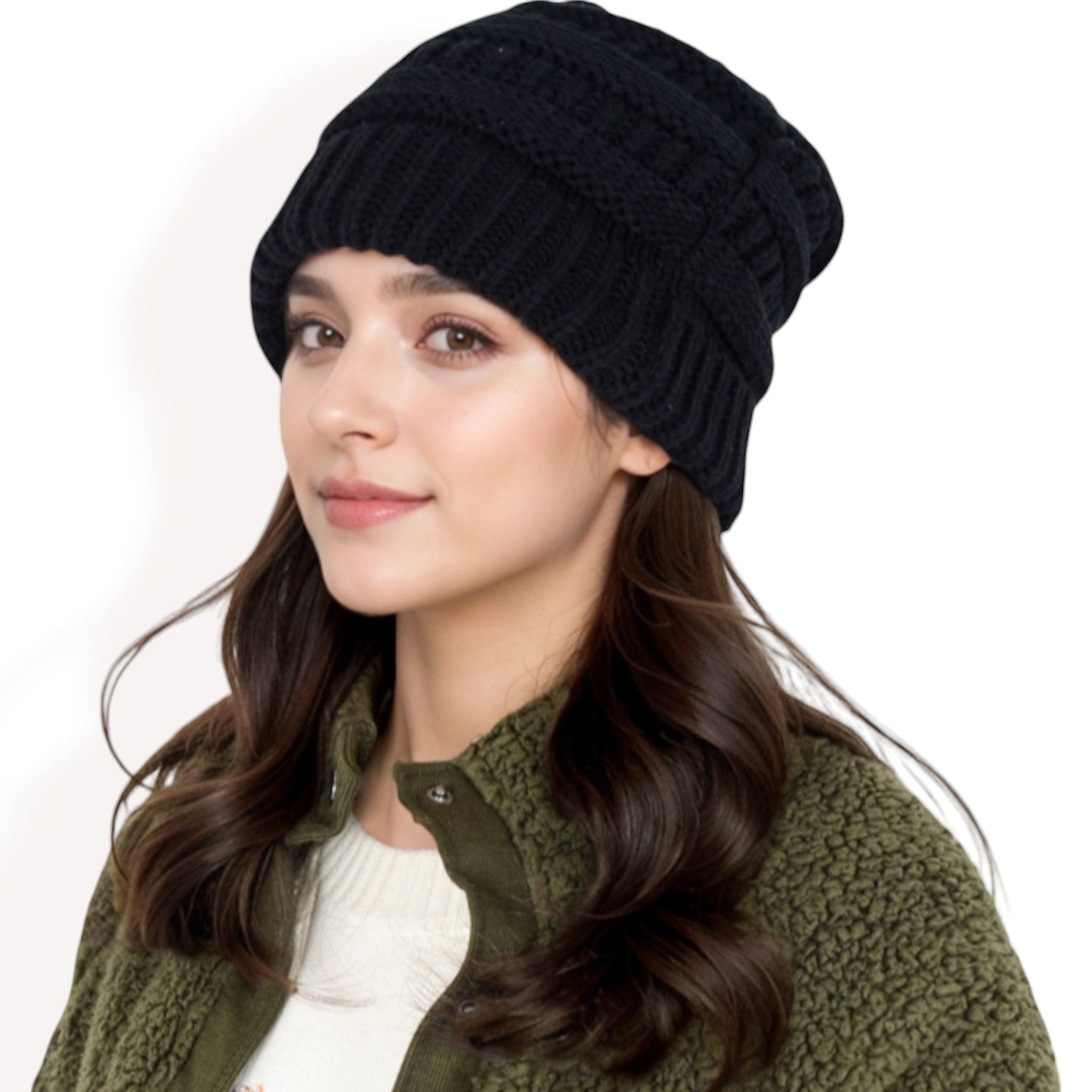 Satin-Lined Knit Beanie for Hair Protection and Moisture Retention in a Cozy Slouch Design