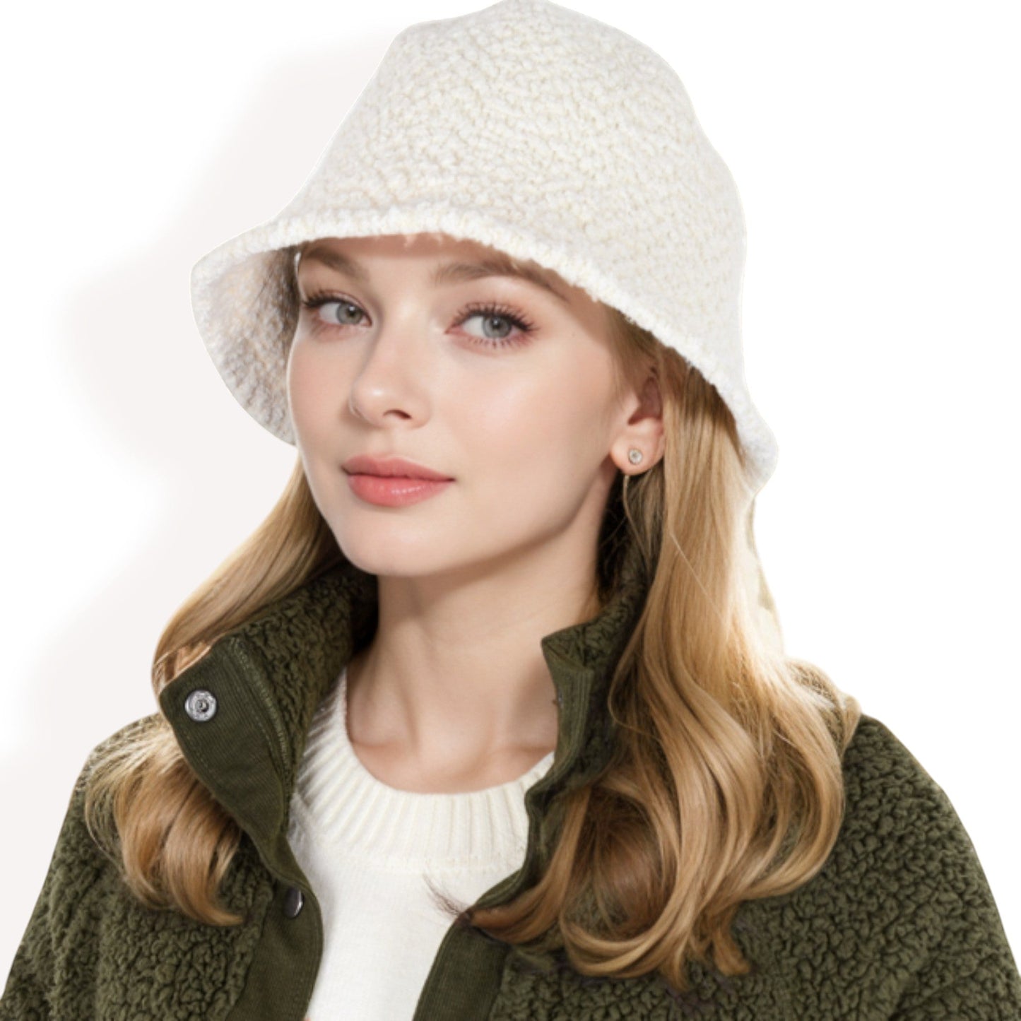 High Pile Fleece Bucket Hat with Soft Textured Fabric and Modern Casual Design