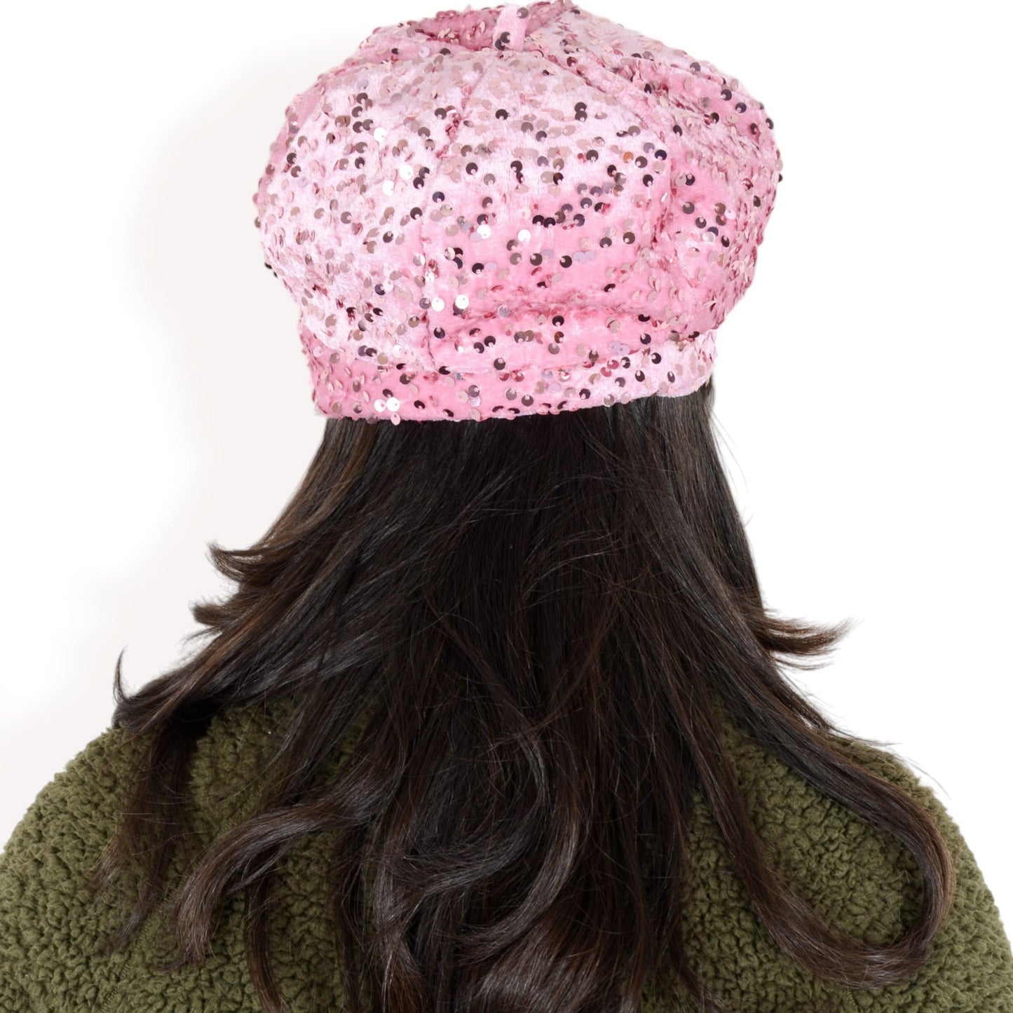 Sequin Velvet Beret with Sparkling Embellishments and Comfortable Satin-Lined Interior