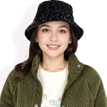 Sequin Bucket Hat with Sparkling Design and Reversible Feature for Stylish Casual or Party Looks
