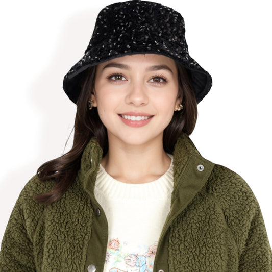 Sequin Bucket Hat with Sparkling Design and Reversible Feature for Stylish Casual or Party Looks