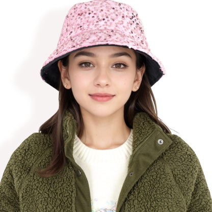 Sequin Bucket Hat with Sparkling Design and Reversible Feature for Stylish Casual or Party Looks