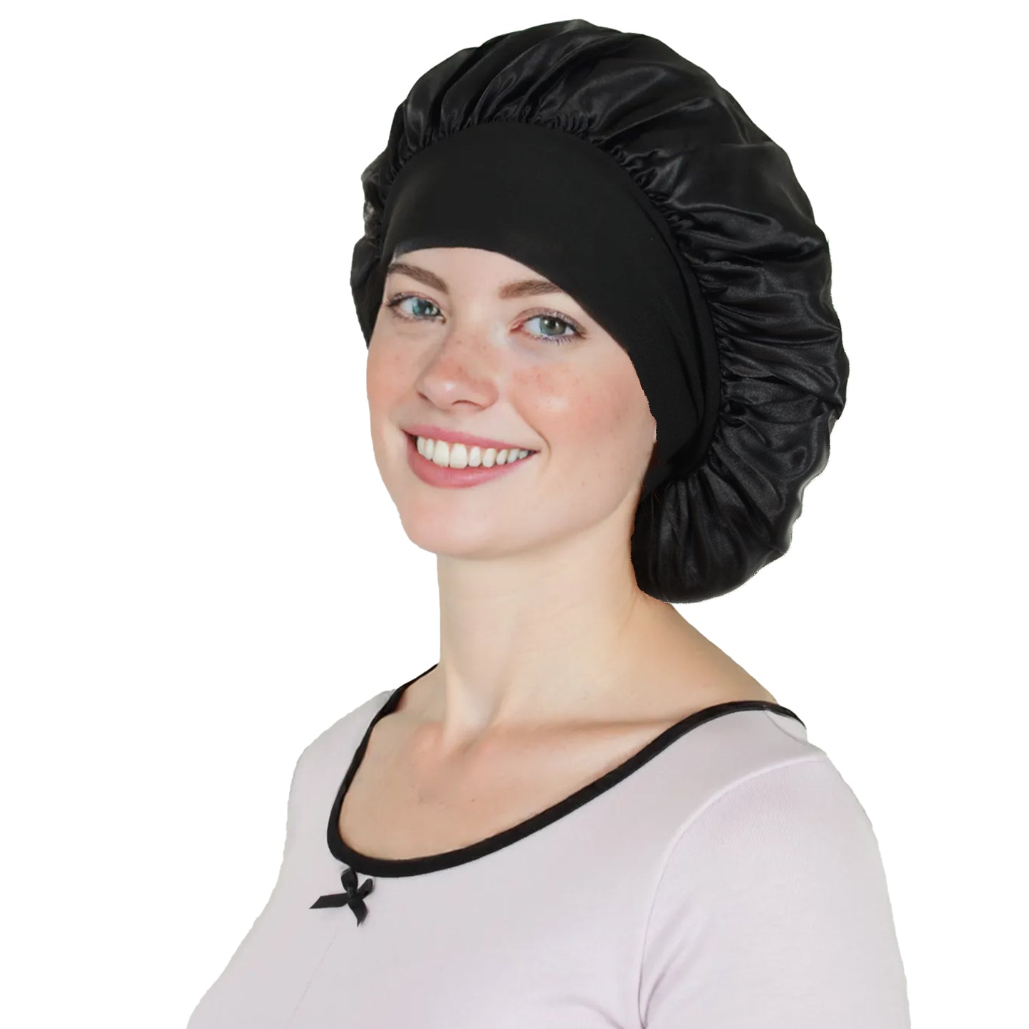 Satin Sleep Bonnet Elasticity Wide Band Silky Hair Protection for Curly and Natural Hair