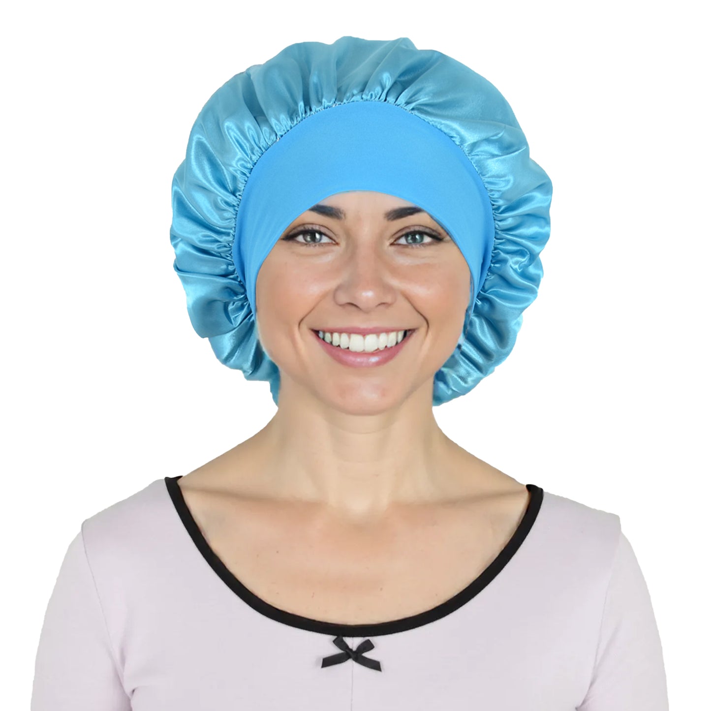 Satin Sleep Bonnet Elasticity Wide Band Silky Hair Protection for Curly and Natural Hair