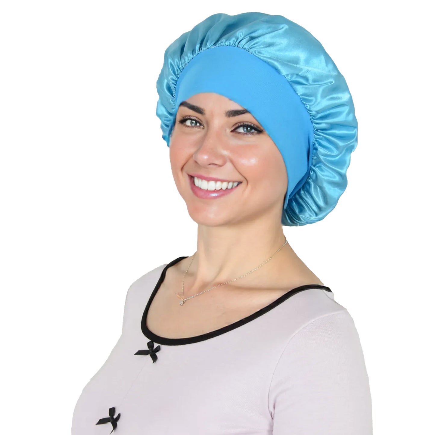 Satin Sleep Bonnet Elasticity Wide Band Silky Hair Protection for Curly and Natural Hair