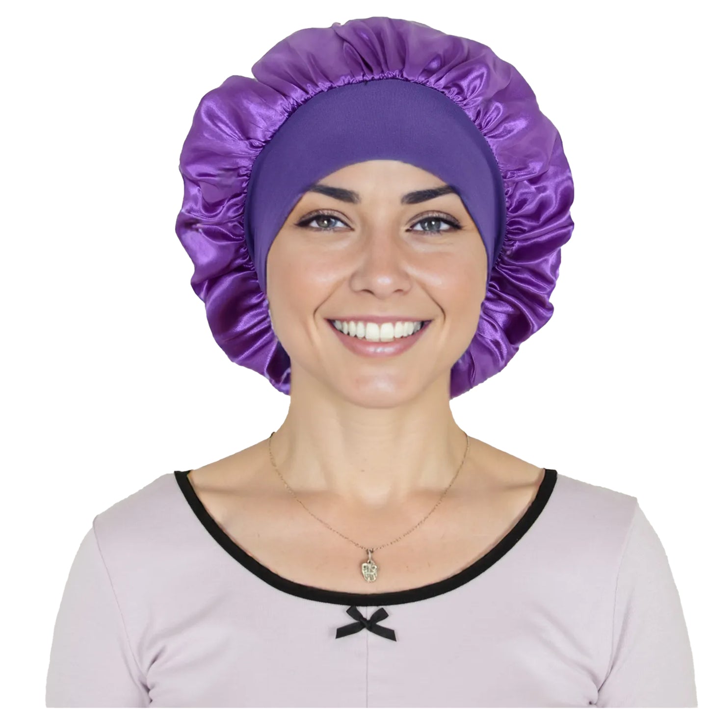 Satin Sleep Bonnet Elasticity Wide Band Silky Hair Protection for Curly and Natural Hair