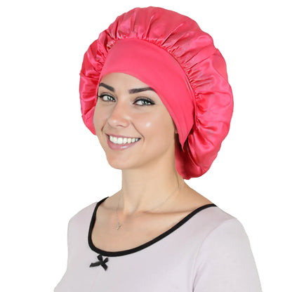 Satin Sleep Bonnet Elasticity Wide Band Silky Hair Protection for Curly and Natural Hair