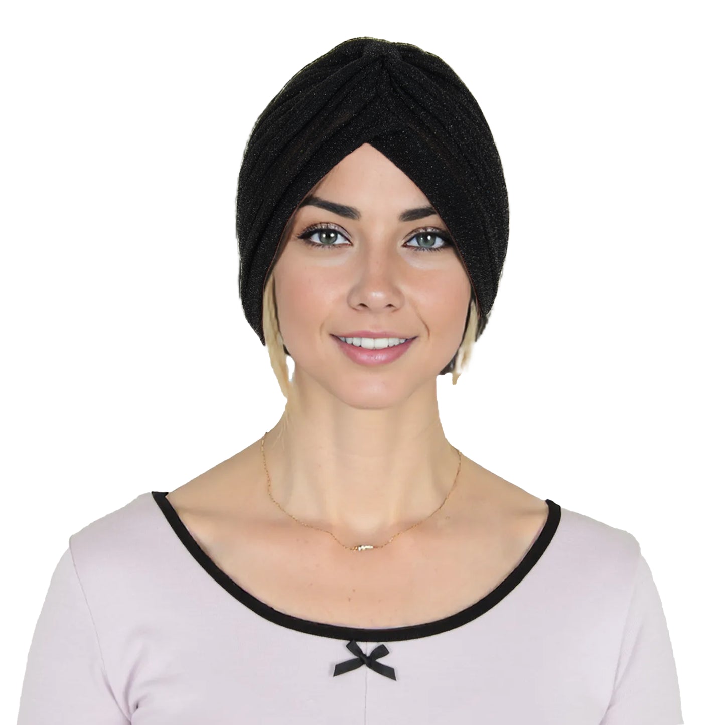 Glitter Turban Twist Knot Head Wrap Stretchy Metallic Fabric Elegant Headscarf for Stylish Looks