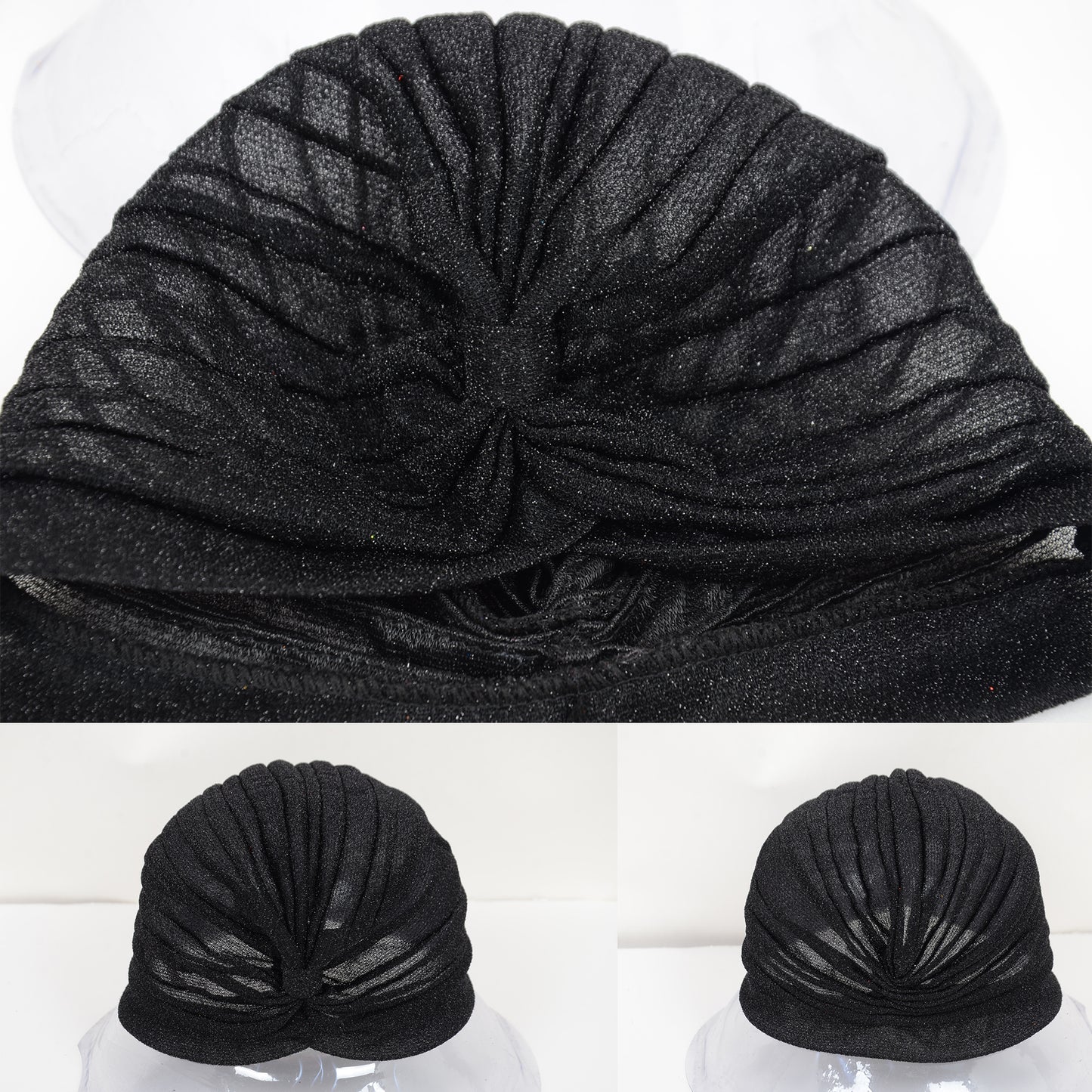 Glitter Turban Twist Knot Head Wrap Stretchy Metallic Fabric Elegant Headscarf for Stylish Looks