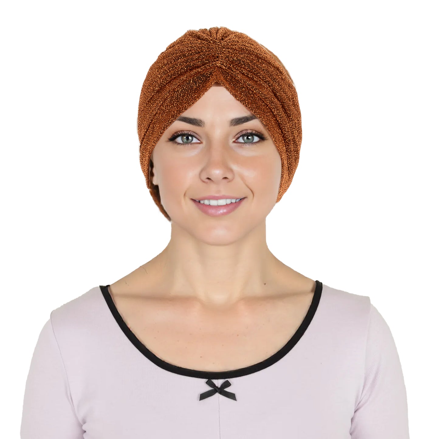 Glitter Turban Twist Knot Head Wrap Stretchy Metallic Fabric Elegant Headscarf for Stylish Looks