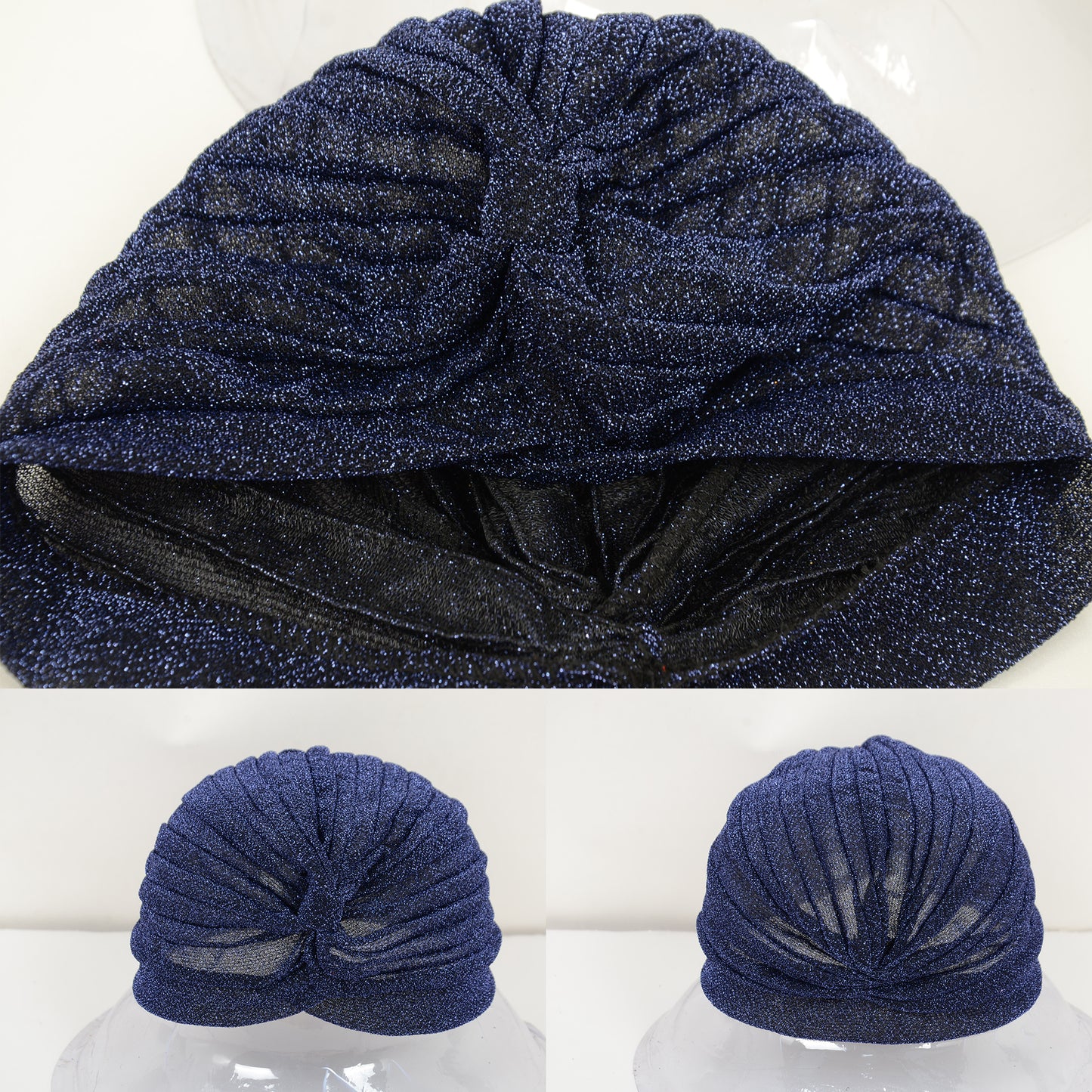 Glitter Turban Twist Knot Head Wrap Stretchy Metallic Fabric Elegant Headscarf for Stylish Looks