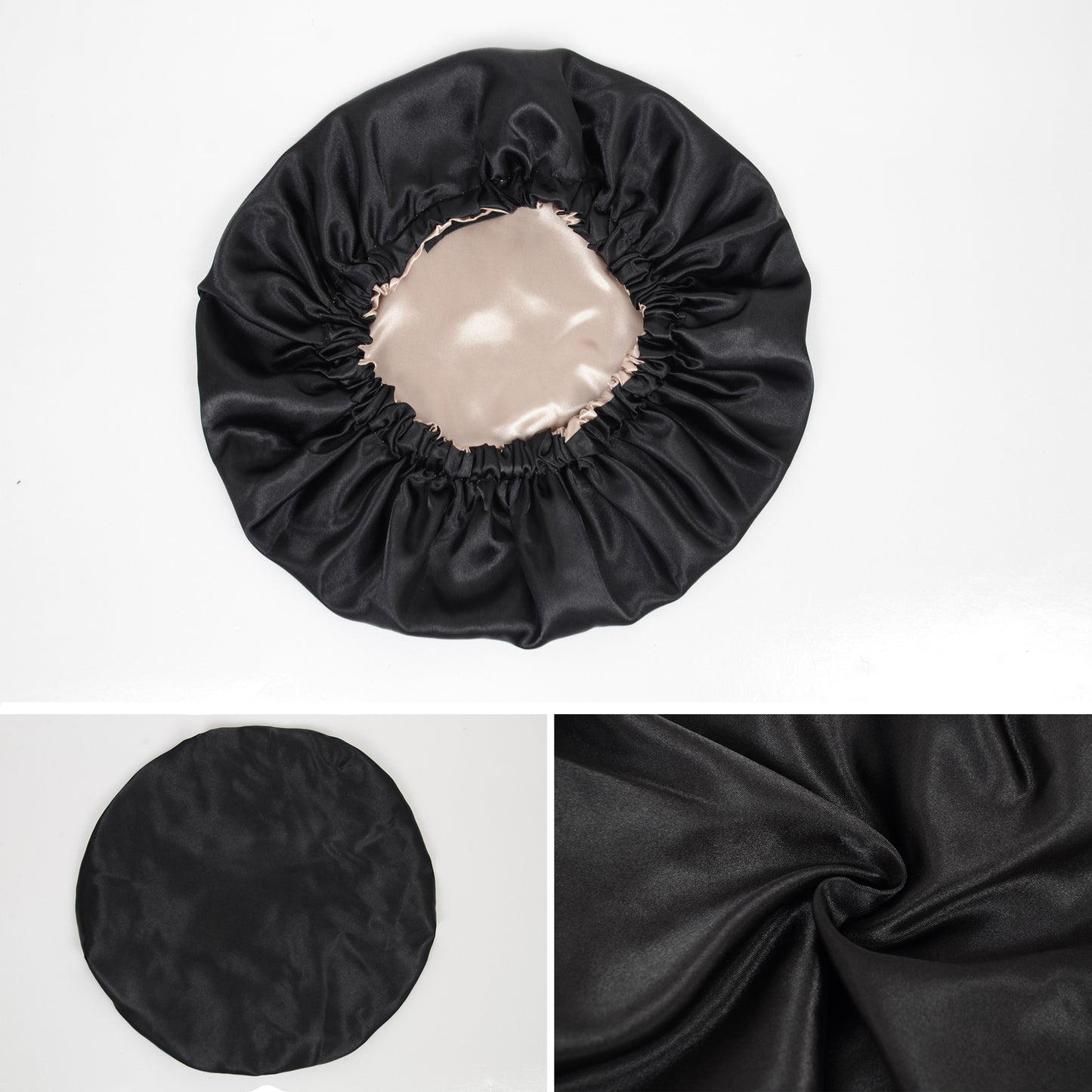 Silk Sleep Bonnet Adjustable Elastic Band Smooth Hair Protection Cap for Curly and Natural Hair