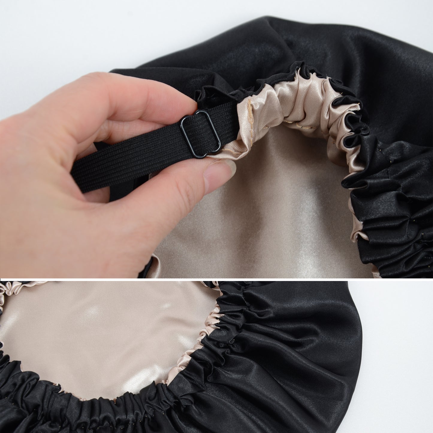 Silk Sleep Bonnet Adjustable Elastic Band Smooth Hair Protection Cap for Curly and Natural Hair