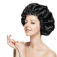 Silk Sleep Bonnet Adjustable Elastic Band Smooth Hair Protection Cap for Curly and Natural Hair
