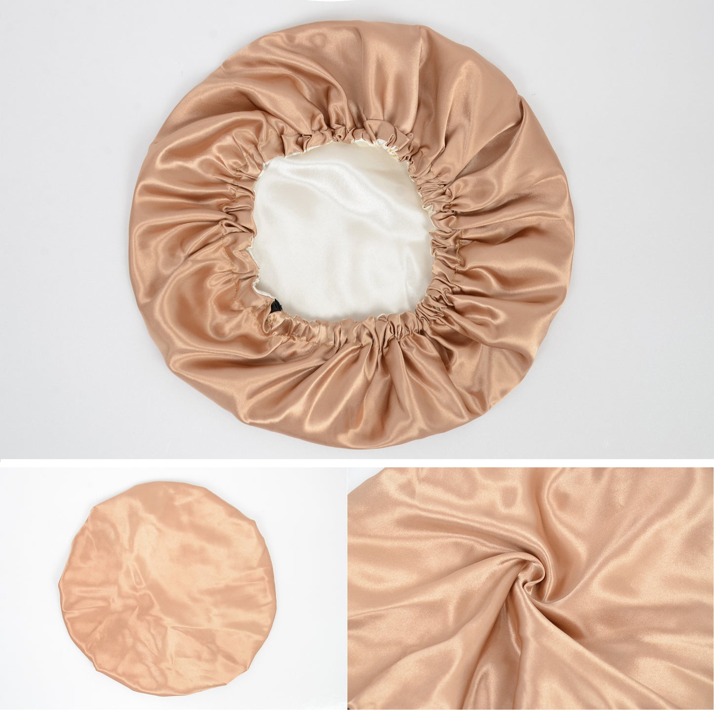Silk Sleep Bonnet Adjustable Elastic Band Smooth Hair Protection Cap for Curly and Natural Hair