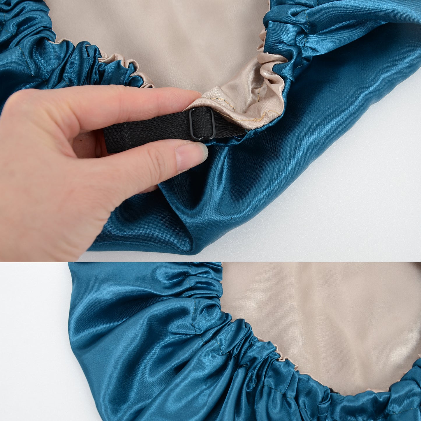 Silk Sleep Bonnet Adjustable Elastic Band Smooth Hair Protection Cap for Curly and Natural Hair