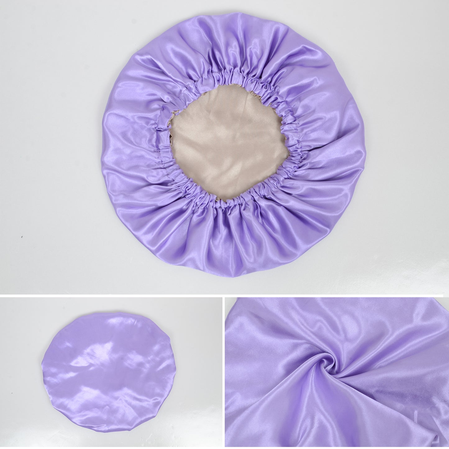 Silk Sleep Bonnet Adjustable Elastic Band Smooth Hair Protection Cap for Curly and Natural Hair