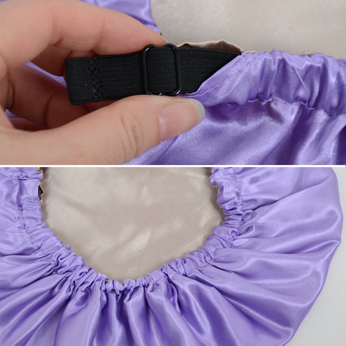 Silk Sleep Bonnet Adjustable Elastic Band Smooth Hair Protection Cap for Curly and Natural Hair